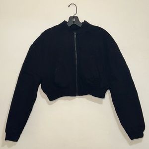 Zara Cropped Quilted Bomber Jacket